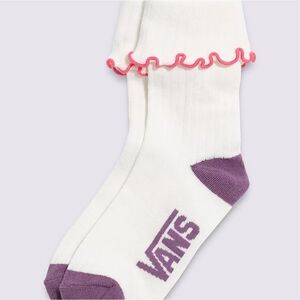 Vans Ruston Ruffle Crew Sock- Marshmellow White/Pink/Purple